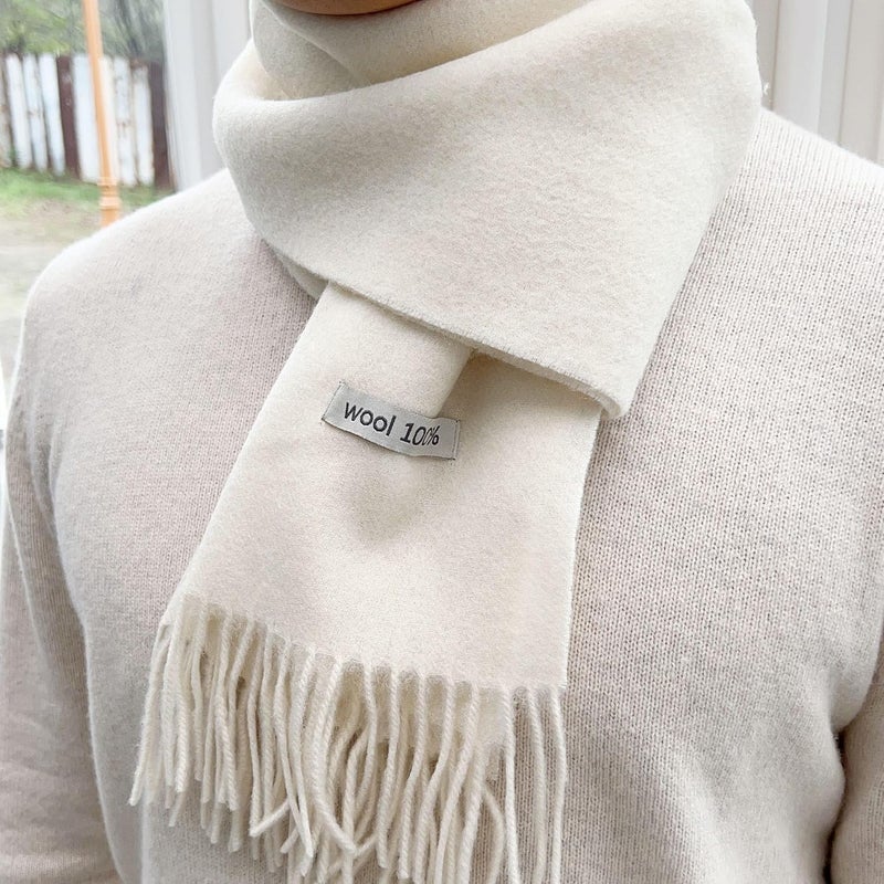 linişte 100% Wool Scarf - Men and Women Winter Warm Soft Luxurious Solid Colors Gift Box - Image 4